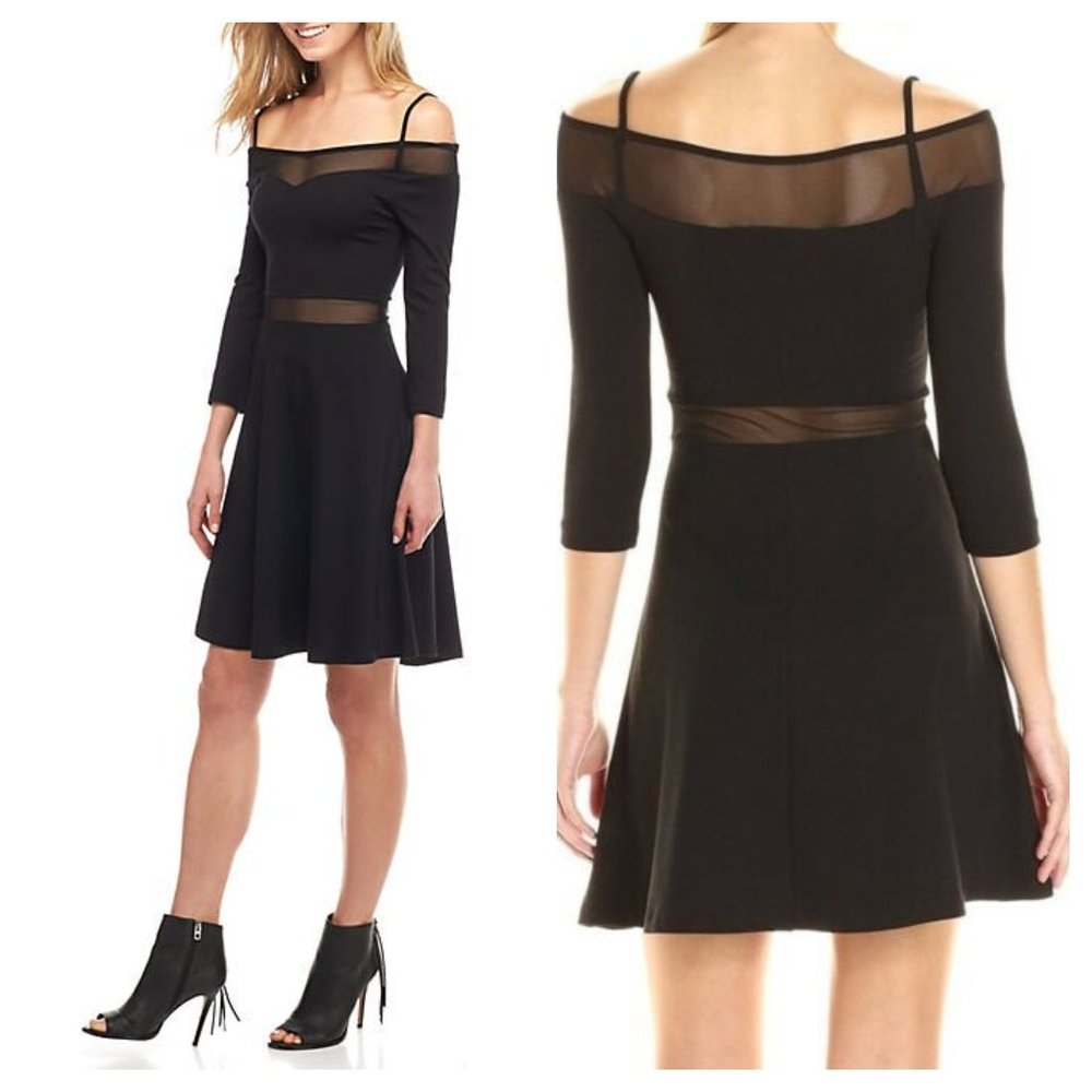 FRENCH CONNECTION Jersey Party Dress Mesh Sz 6